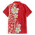 Plumeria Family Matching Off Shoulder Maxi Dress and Hawaiian Shirt Polynesian Tribal Frangipani Red