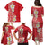 Plumeria Family Matching Puletasi and Hawaiian Shirt Polynesian Tribal Frangipani Red