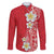 Plumeria Family Matching Puletasi and Hawaiian Shirt Polynesian Tribal Frangipani Red