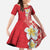 Plumeria Family Matching Summer Maxi Dress and Hawaiian Shirt Polynesian Tribal Frangipani Red