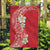 Plumeria Garden Flag Polynesian Tribal Frangipani Red