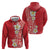 Plumeria Hoodie Polynesian Tribal Frangipani Red