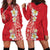 Plumeria Hoodie Dress Polynesian Tribal Frangipani Red