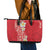 Plumeria Leather Tote Bag Polynesian Tribal Frangipani Red