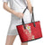 Plumeria Leather Tote Bag Polynesian Tribal Frangipani Red