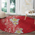 Plumeria Round Carpet Polynesian Tribal Frangipani Red