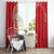 Plumeria Window Curtain Polynesian Tribal Frangipani Red