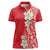 Plumeria Women Polo Shirt Polynesian Tribal Frangipani Red