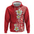 Plumeria Zip Hoodie Polynesian Tribal Frangipani Red