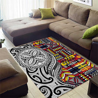 Niue Hiapo and Maori Decoration Tattoos Area Rug LT03 - Polynesian Pride