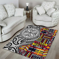 Niue Hiapo and Maori Decoration Tattoos Area Rug LT03 - Polynesian Pride