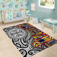 Niue Hiapo and Maori Decoration Tattoos Area Rug LT03 - Polynesian Pride
