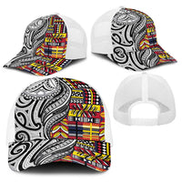 Niue Hiapo and Maori Decoration Tattoos Baseball Net Cap LT03 - Polynesian Pride