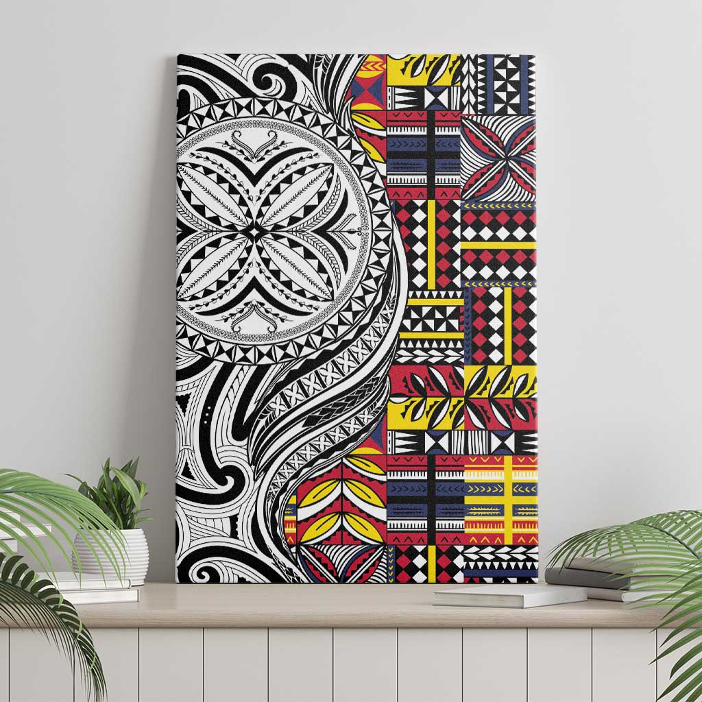 Niue Hiapo and Maori Decoration Tattoos Canvas Wall Art LT03 - Polynesian Pride