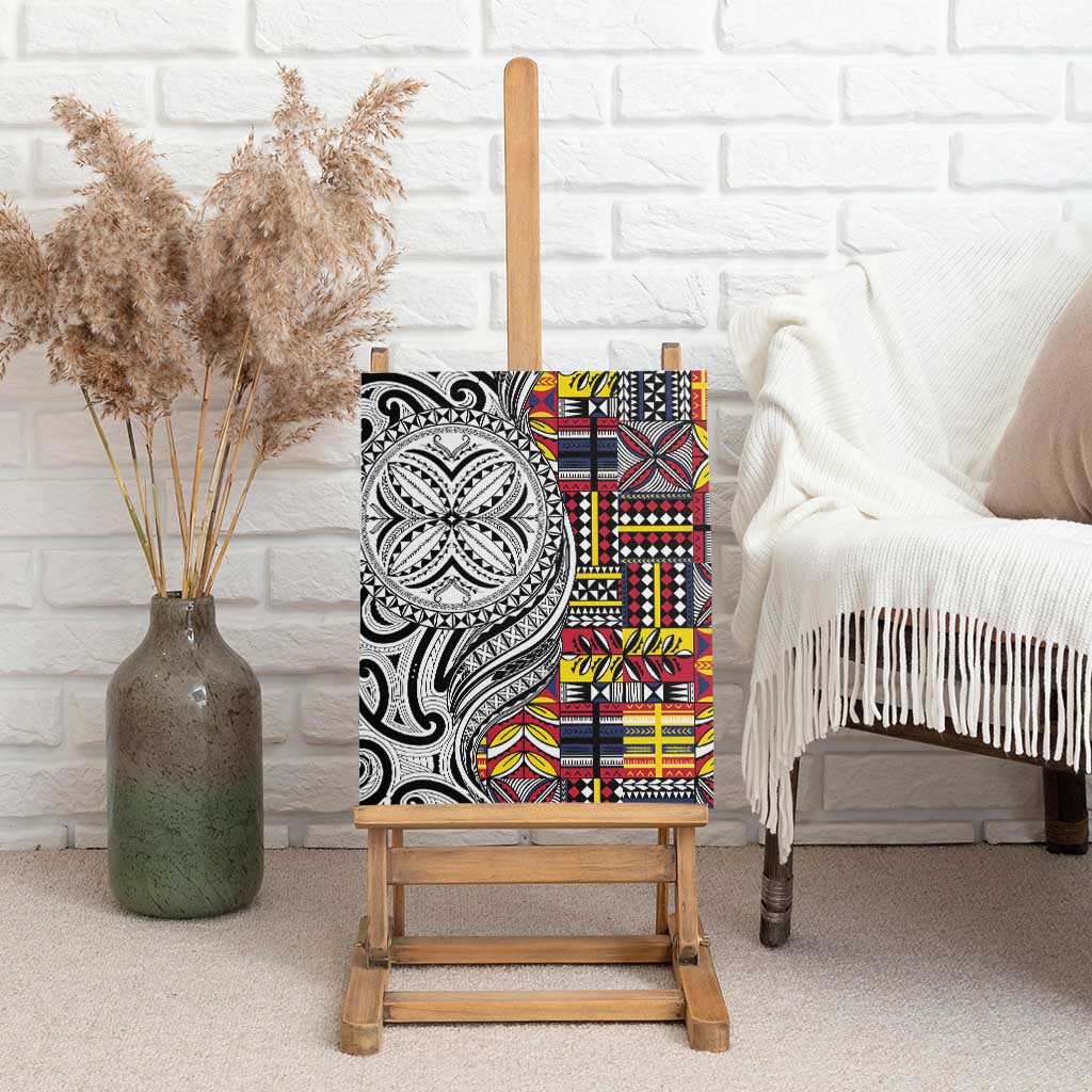 Niue Hiapo and Maori Decoration Tattoos Canvas Wall Art LT03 - Polynesian Pride