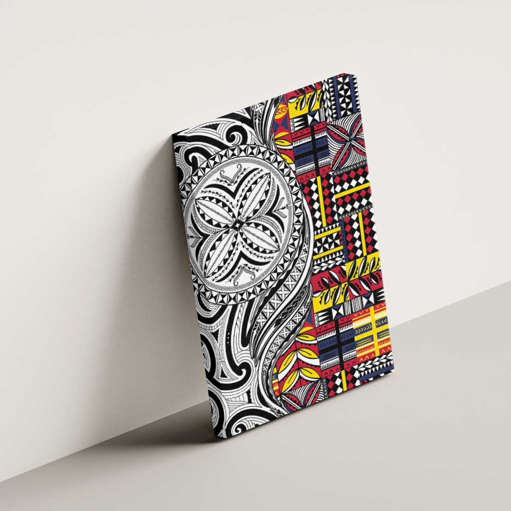 Niue Hiapo and Maori Decoration Tattoos Canvas Wall Art LT03 - Polynesian Pride