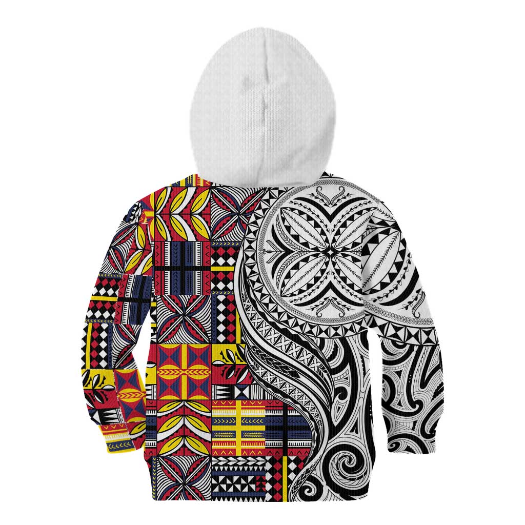 Niue Hiapo and Maori Decoration Tattoos Kid Hoodie LT03 - Polynesian Pride