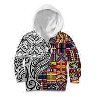 Niue Hiapo and Maori Decoration Tattoos Kid Hoodie LT03 Zip Hoodie White - Polynesian Pride