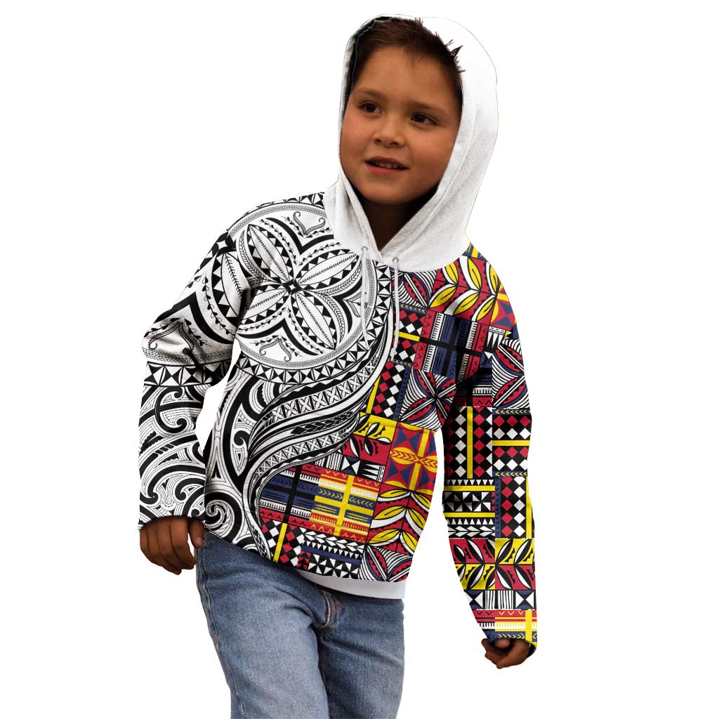 Niue Hiapo and Maori Decoration Tattoos Kid Hoodie LT03 - Polynesian Pride