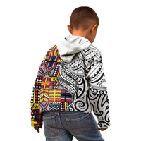 Niue Hiapo and Maori Decoration Tattoos Kid Hoodie LT03 - Polynesian Pride