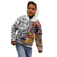 Niue Hiapo and Maori Decoration Tattoos Kid Hoodie LT03 - Polynesian Pride