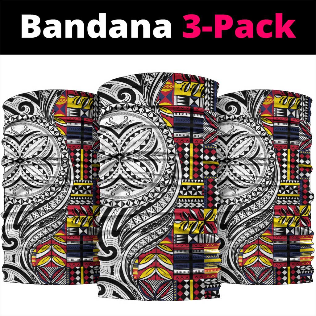 Niue Hiapo and Maori Decoration Tattoos Neck Gaiter LT03 package One Size: 25*50cm White - Polynesian Pride