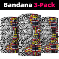 Niue Hiapo and Maori Decoration Tattoos Neck Gaiter LT03 package One Size: 25*50cm White - Polynesian Pride