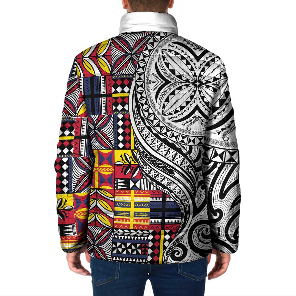 Niue Hiapo and Maori Decoration Tattoos Padded Jacket LT03 - Polynesian Pride