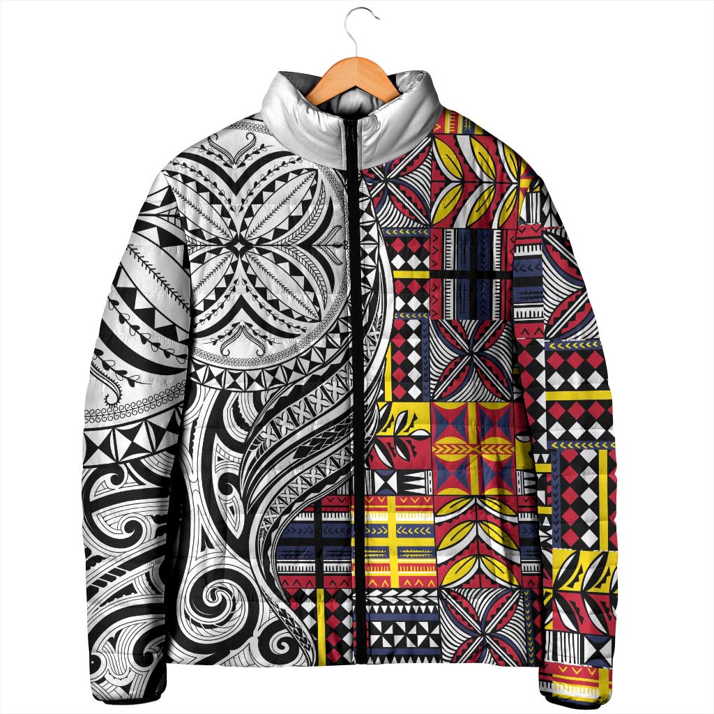 Niue Hiapo and Maori Decoration Tattoos Padded Jacket LT03 - Polynesian Pride