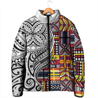 Niue Hiapo and Maori Decoration Tattoos Padded Jacket LT03 - Polynesian Pride