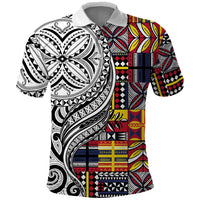 Niue Hiapo and Maori Decoration Tattoos Polo Shirt LT03 White - Polynesian Pride