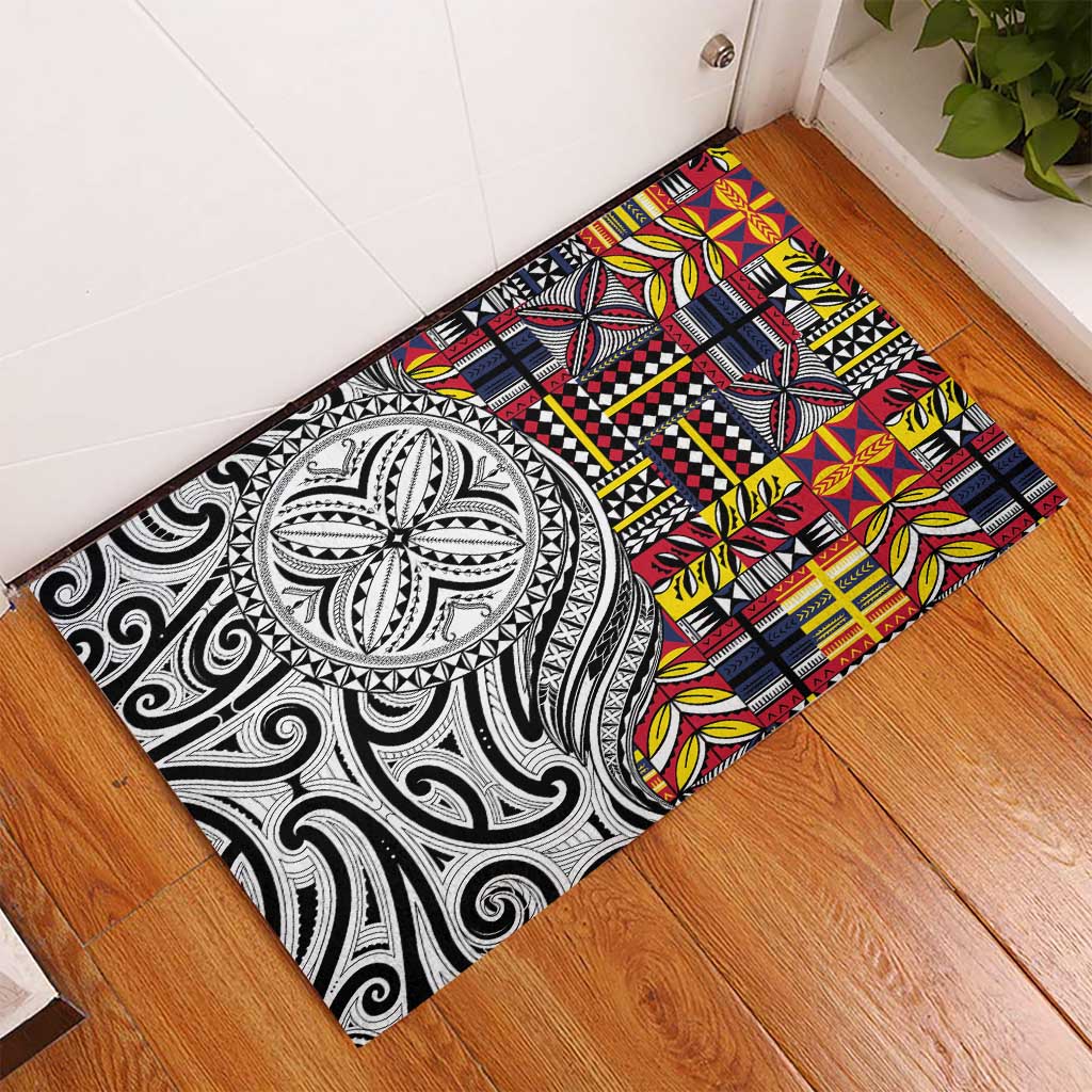 Niue Hiapo and Maori Decoration Tattoos Rubber Doormat LT03 - Polynesian Pride