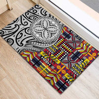 Niue Hiapo and Maori Decoration Tattoos Rubber Doormat LT03 - Polynesian Pride