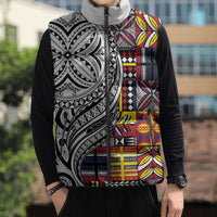 Niue Hiapo and Maori Decoration Tattoos Sleeveless Puffer Jacket LT03 - Polynesian Pride