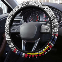 Niue Hiapo and Maori Decoration Tattoos Steering Wheel Cover LT03 - Polynesian Pride