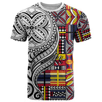 Niue Hiapo and Maori Decoration Tattoos T Shirt LT03 White - Polynesian Pride
