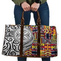 Niue Hiapo and Maori Decoration Tattoos Travel Bag LT03 White - Polynesian Pride