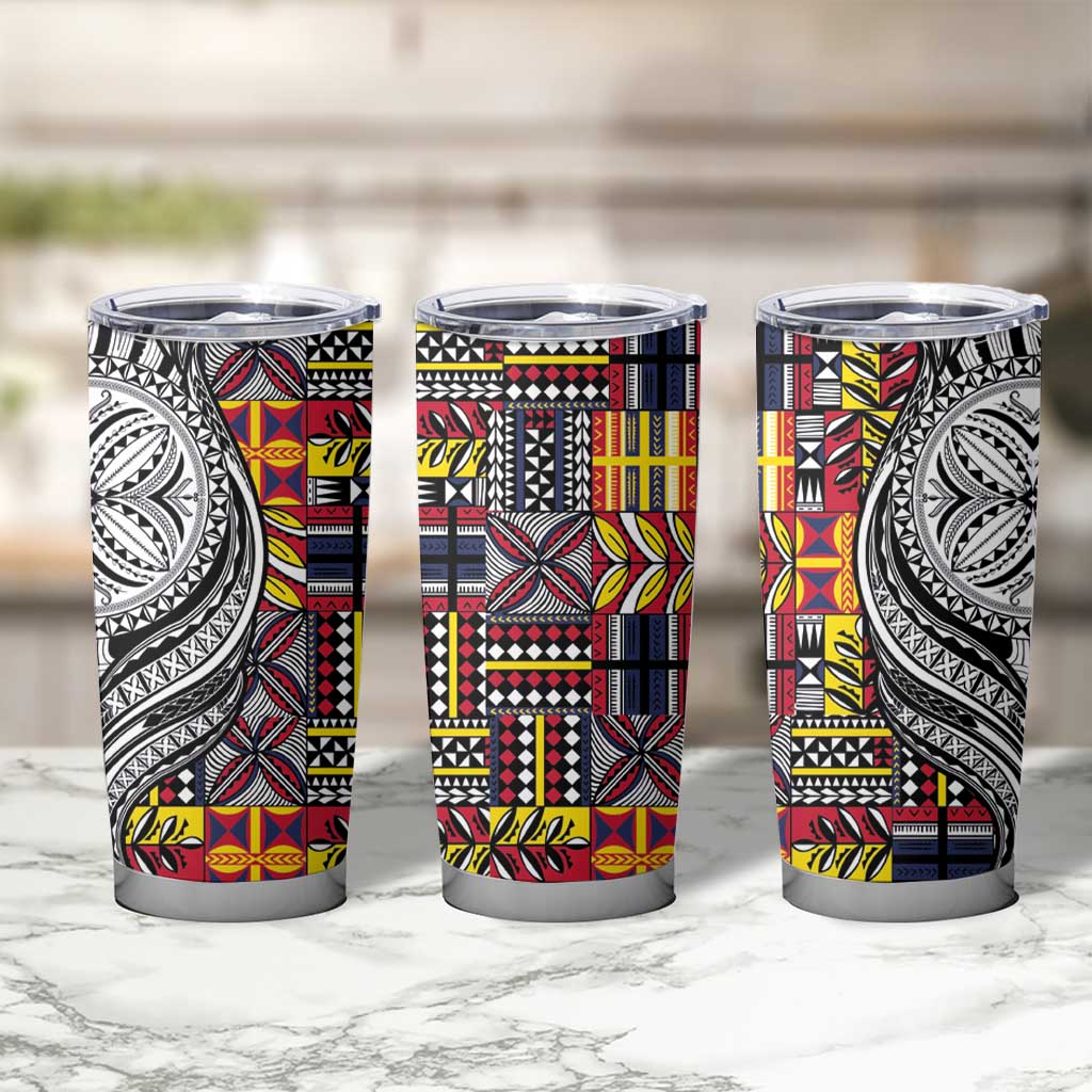 Niue Hiapo and Maori Decoration Tattoos Tumbler Cup LT03 - Polynesian Pride