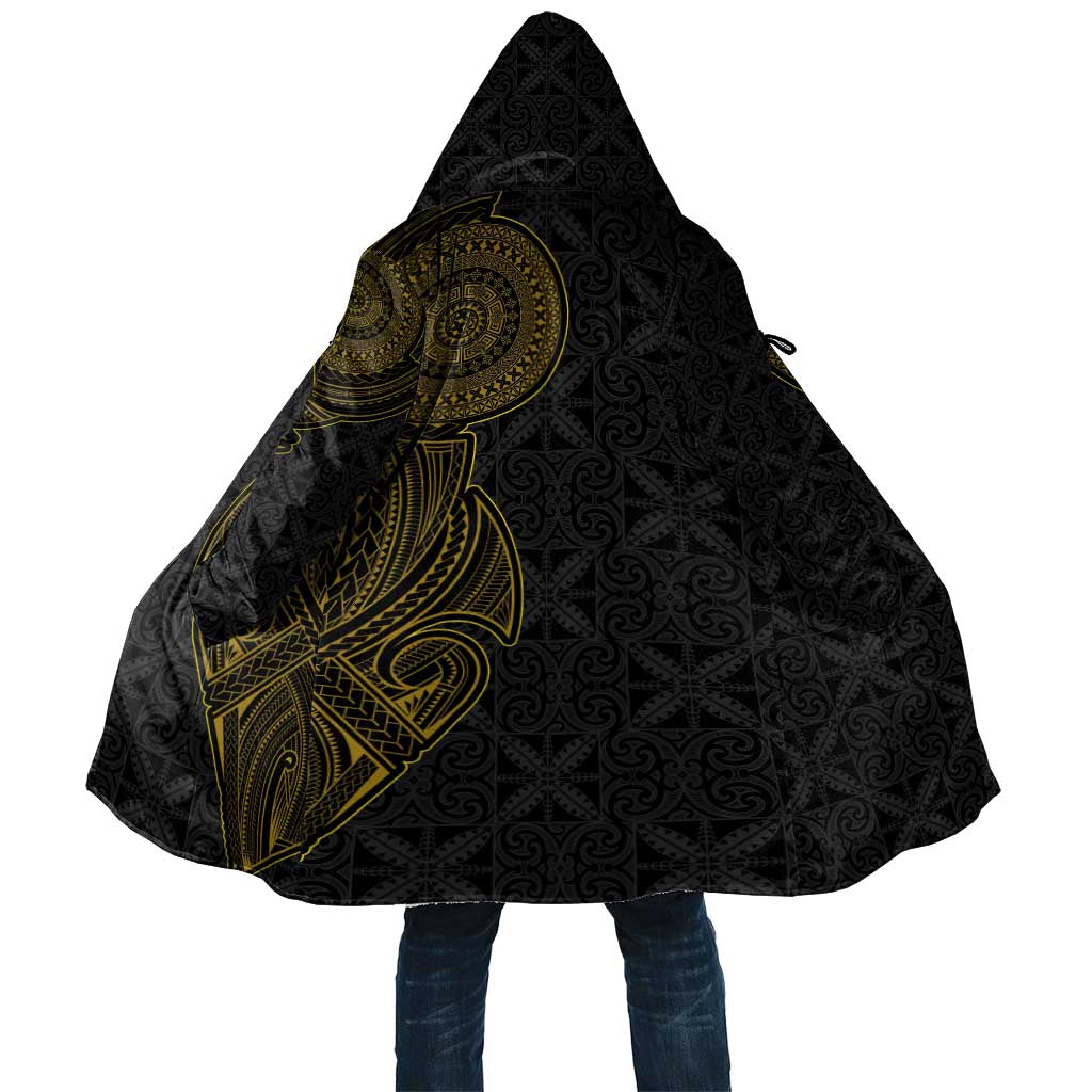 Niue Polynesian Hiapo Tattoo Art Cloak Half Style Black Gold Color LT03 Unisex Black - Polynesian Pride