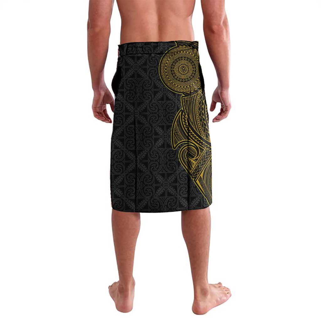 Niue Polynesian Hiapo Tattoo Art Lavalava Half Style Black Gold Color LT03 - Polynesian Pride