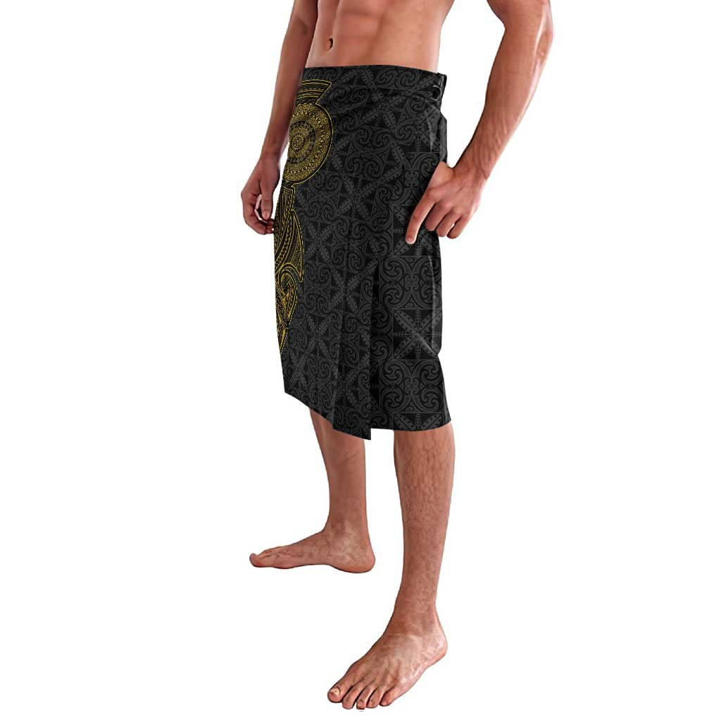 Niue Polynesian Hiapo Tattoo Art Lavalava Half Style Black Gold Color LT03 - Polynesian Pride