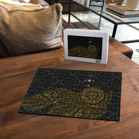 Niue Polynesian Hiapo Tattoo Art Puzzle Half Style Black Gold Color LT03 - Polynesian Pride