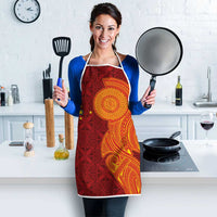Niue Polynesian Hiapo Tattoo Art Apron Half Style Red Yellow Color LT03 - Polynesian Pride
