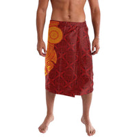 Niue Polynesian Hiapo Tattoo Art Lavalava Half Style Red Yellow Color LT03 Red - Polynesian Pride