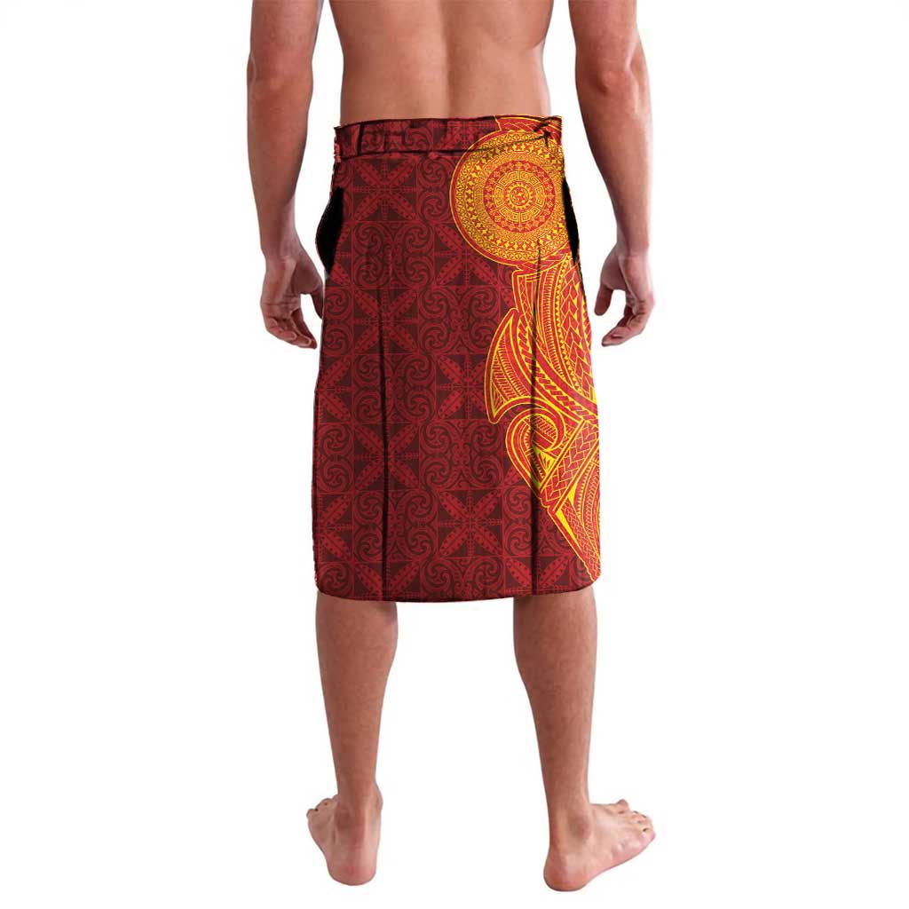 Niue Polynesian Hiapo Tattoo Art Lavalava Half Style Red Yellow Color LT03 - Polynesian Pride