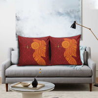 Niue Polynesian Hiapo Tattoo Art Pillow Cover Half Style Red Yellow Color LT03 - Polynesian Pride