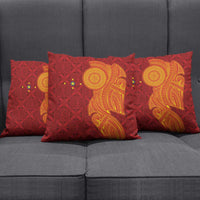 Niue Polynesian Hiapo Tattoo Art Pillow Cover Half Style Red Yellow Color LT03 - Polynesian Pride