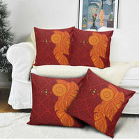 Niue Polynesian Hiapo Tattoo Art Pillow Cover Half Style Red Yellow Color LT03 - Polynesian Pride