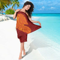 Niue Polynesian Hiapo Tattoo Art Sarong Half Style Red Yellow Color LT03 - Polynesian Pride