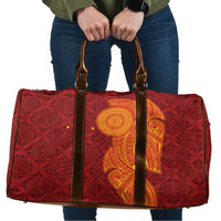 Niue Polynesian Hiapo Tattoo Art Travel Bag Half Style Red Yellow Color LT03 Red - Polynesian Pride
